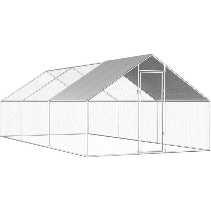 Poulailler d'extérieur 2,75 x 6 x 1,92 m Acier galvanisé