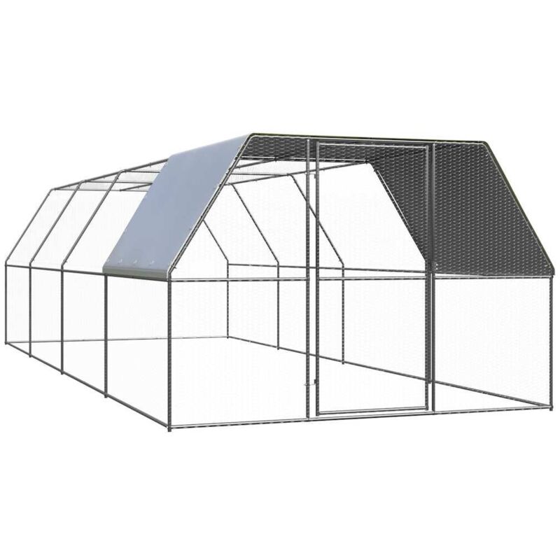 Vidaxl - Poulailler 3x8x2 m acier galvanisé