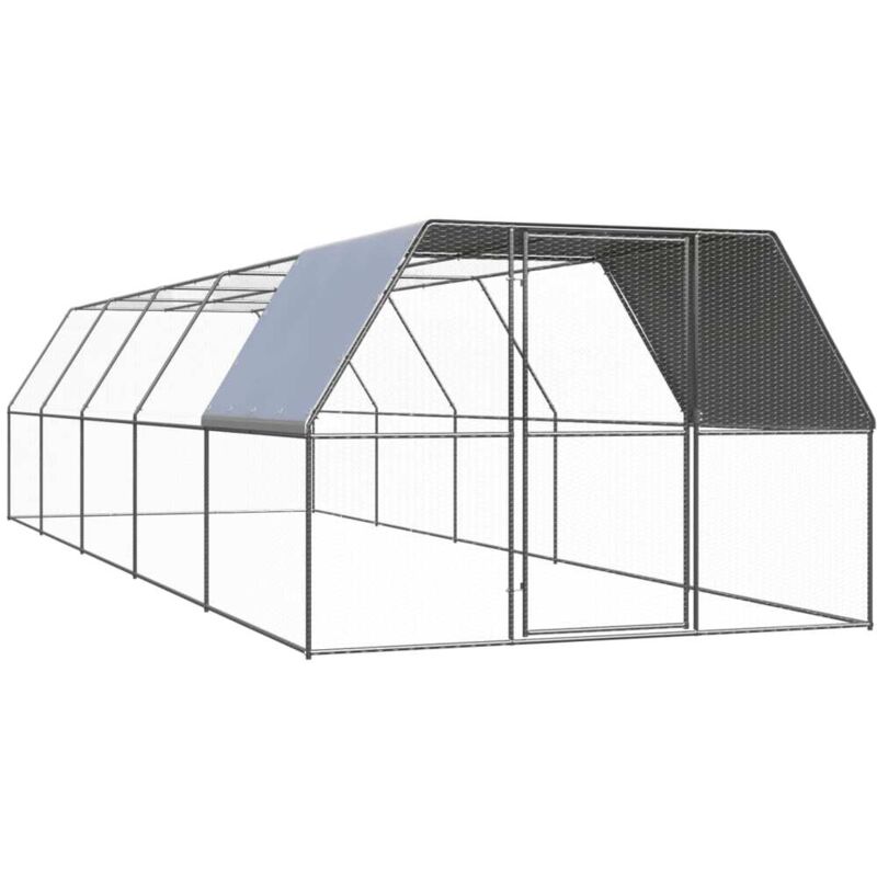 VidaXL Hühnerkäfig mit Teilüberdachung 3 m, 10 m, 2 m