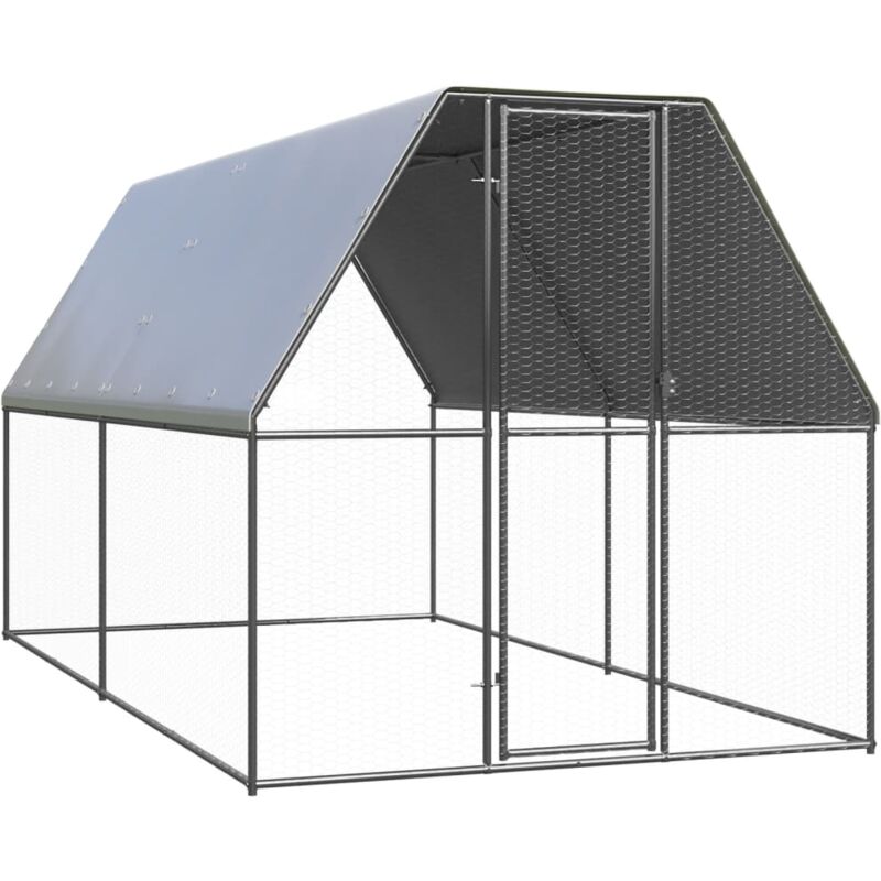 vidaXL Outdoor-Hühnerkäfig 2x4x2 m Verzinkter Stahl
