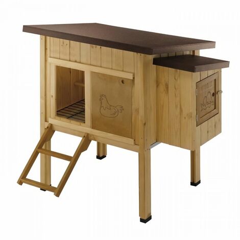 HEN HOUSE 10 Poulailler en bois 124 x 98 x 110 cm