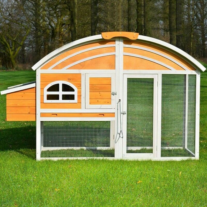 Poulailler En Bois Pour Jardin Extérieure 35 Poules Cage Canard 2 Perchoir 200x70x120 Cm Modèle 127 Cocorico