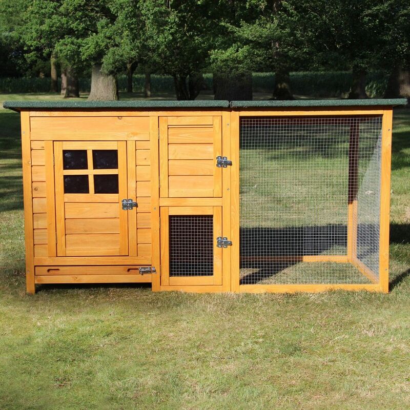 Poulailler En Bois Pour Jardin Extérieure 5 Poules Cage Canard 2 Perchoir Nichoir 150 X 80 X 68 Cm Modèle 147 Flexi Standard