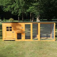 Poulailler En Bois Pour Jardin Extérieure 5 Poules Cage Canard 2 Perchoir Nichoir 215 X 80 X 68 Cm Modèle 147 Flexi Extra