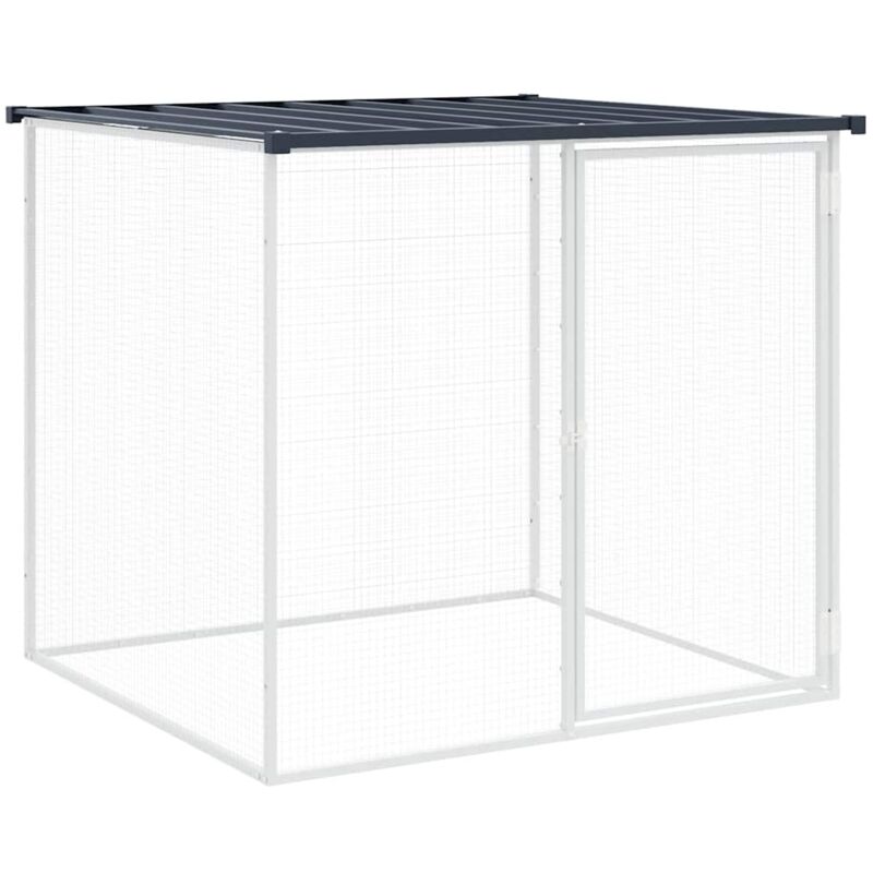 Poulailler enclos cage poules avec toit 103 x 98 x 90 cm acier galvanisé anthracite