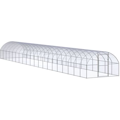 Poulailler Enclos d'extérieur  Cage à poules 3x20x2 m Acier galvanisé 31031