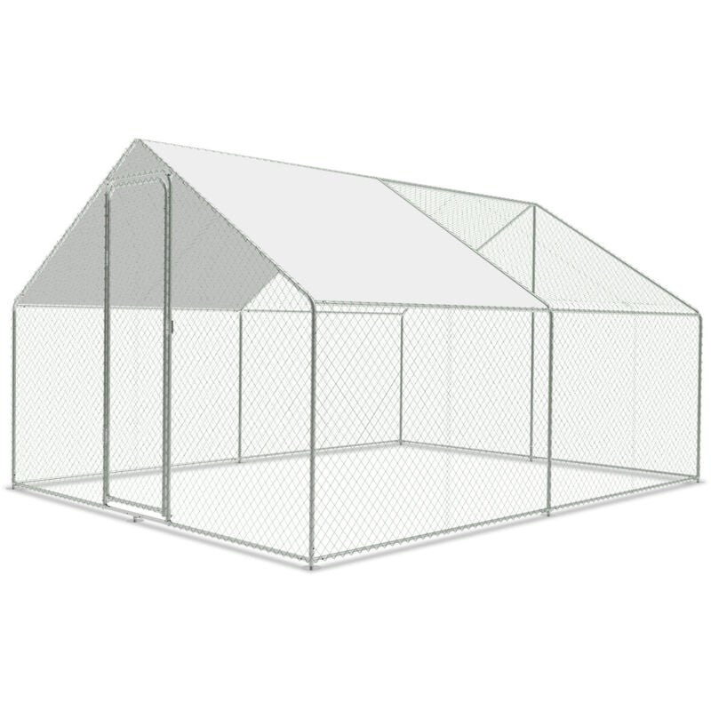 Einfeben - Poulailler extérieur Toit du poulailler, Acier galvanisé Petit poulailler Enclos extérieur avec protection solaire Cage à poules, 3 x 3 x