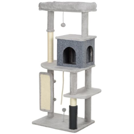 Poulailler-poules-naines-maison-hiver-enclos-perchoirs-nichoir-pin-gris-blanc-55x44x132cm