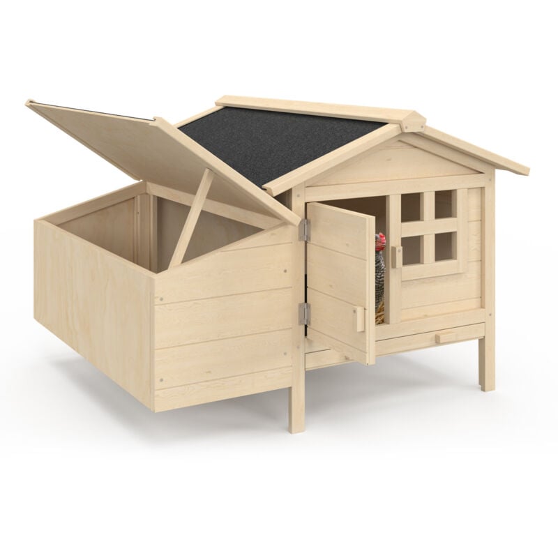 Idmarket - Poulailler sur pilotis xxl avec pondoir en bois, capacité jusqu'à 5 poules