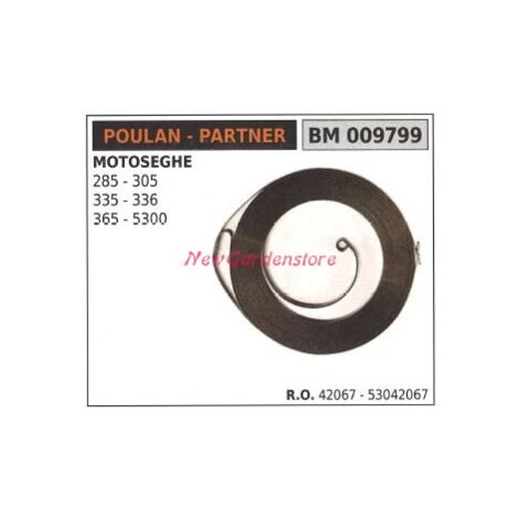 POULAN muelle de arranque para motosierra 285 305 335 336 365 5300 009799