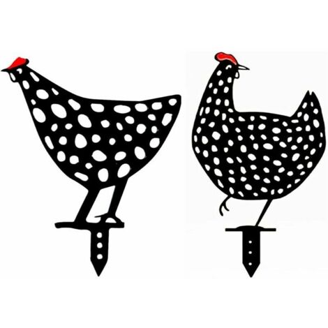 Poule de Jardin Décoration, 2 Pièces Art De La Cour De Poulet,Statue de Coq de Cour,Décoration de Jardin Exquise