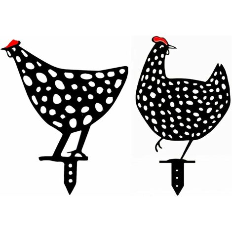 Poule de Jardin Décoration,2 Pièces Art De La Cour De Poulet,Statue de Coq de Cour,Décoration de Jardin Exquise,Les Statues d'art de Cour Conviennent aux Cours, Jardins, Chemins,Pelouse,T-Audace