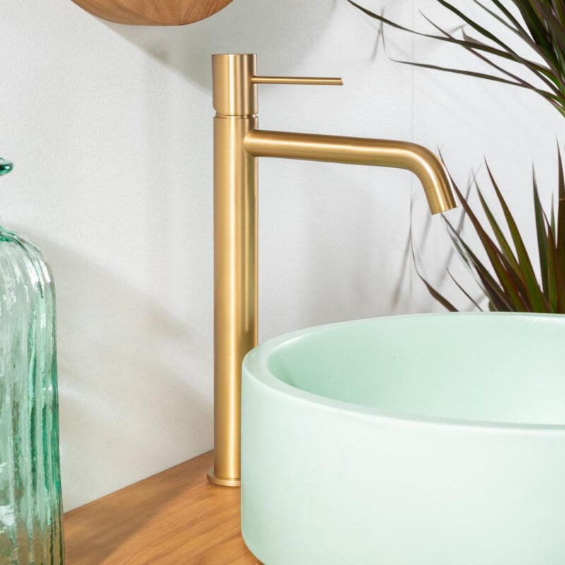 Wanda Collection - Mitigeur pour vasque de salle de bain Lana doré brossé