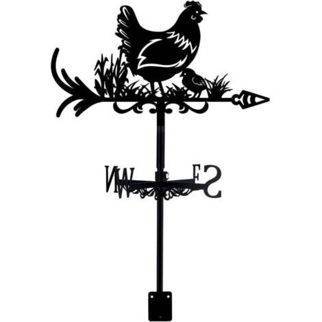 Poule Herbe Métal Animaux Fer Forgé Toit Jardin Direction Signe Extérieur Ferme Décoration Creux Vent Direction Indicateur