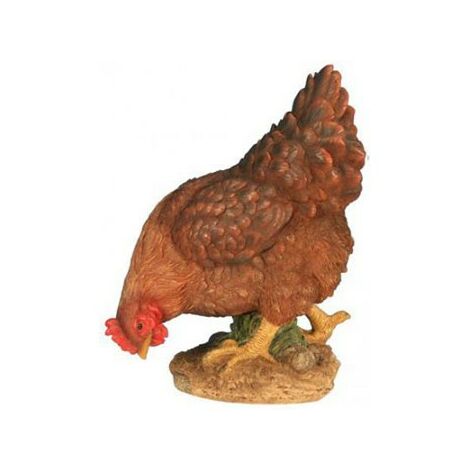 POULE PICORANT PM MARRON 26CM