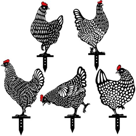 Poule Réaliste 2021,Décoration De Plancher De Pelouse De Jardin d'art De Yard De Poulet,Enjeux De Jardin De Silhouette Animale,Décor De Statue De Coq Creux pour La Cour