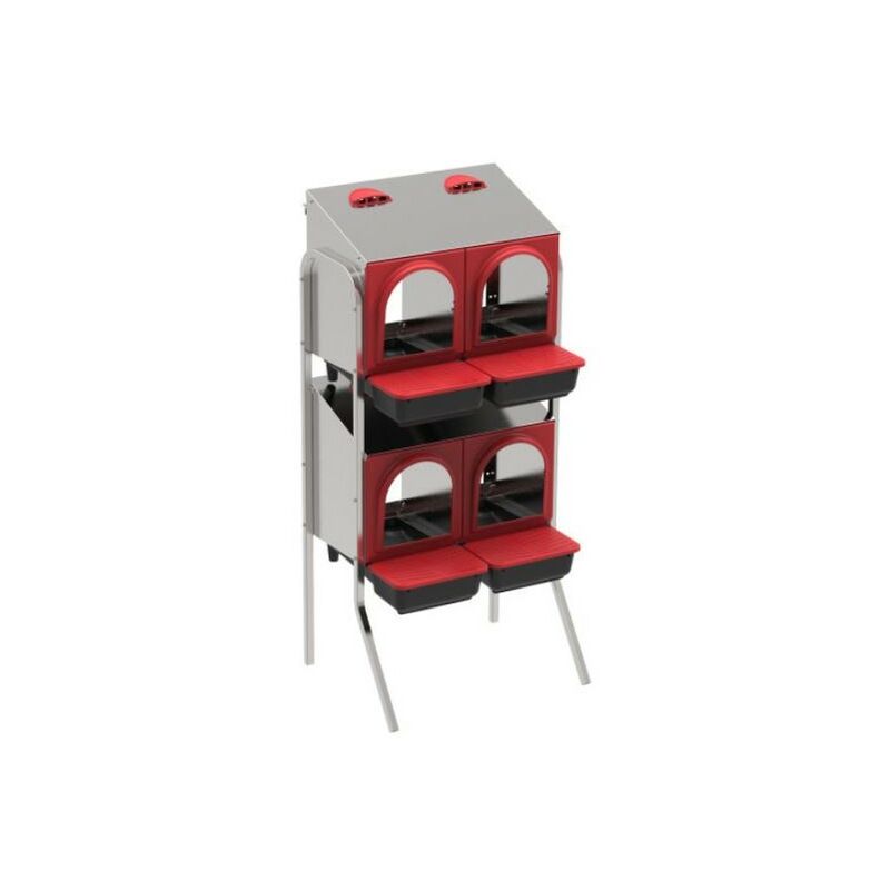 Volaille Pondoir galvanisée, Pondoir pour Poules 4 Compartiments avec pattes, 16/20 Poules, Nichoir pour Poules 56x47x123 cm