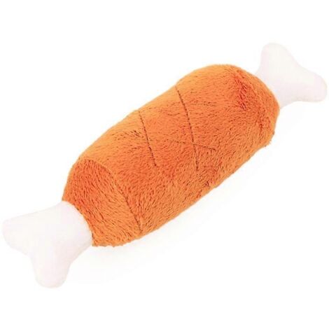 Poulet en peluche pour chien, jouet à mâcher avec son couineur, simulation de cuisse de poulet pour dressage canin, jouet de mastication résistant.
