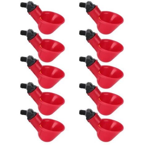 Poulet Fontaine D'eau, 10 PCS Volaille Mamelons D'eau Buveur Automatique Mangeoire À Poulet Distributeur D'eau Potable pour Canards