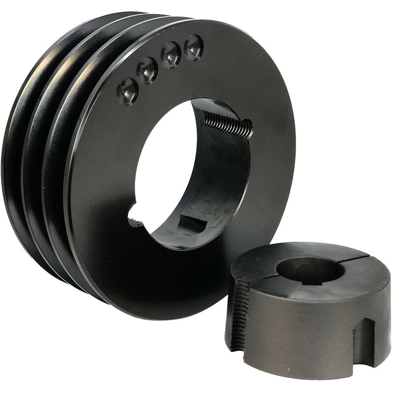 Poulie Courroie Trapézoïdale 3 Gorges Dp 100mm Arbre 19mm Moyeu 1610