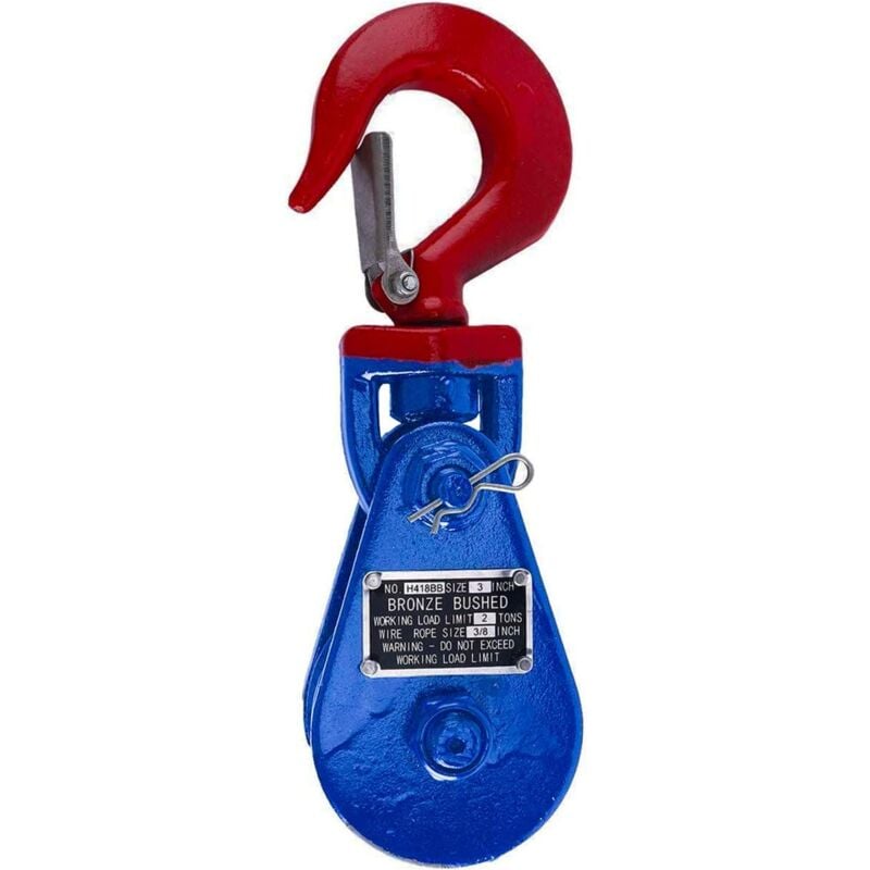 Poulie à Câble 2 Poulie à Crochet avec Crochet et Loquet Pivotants