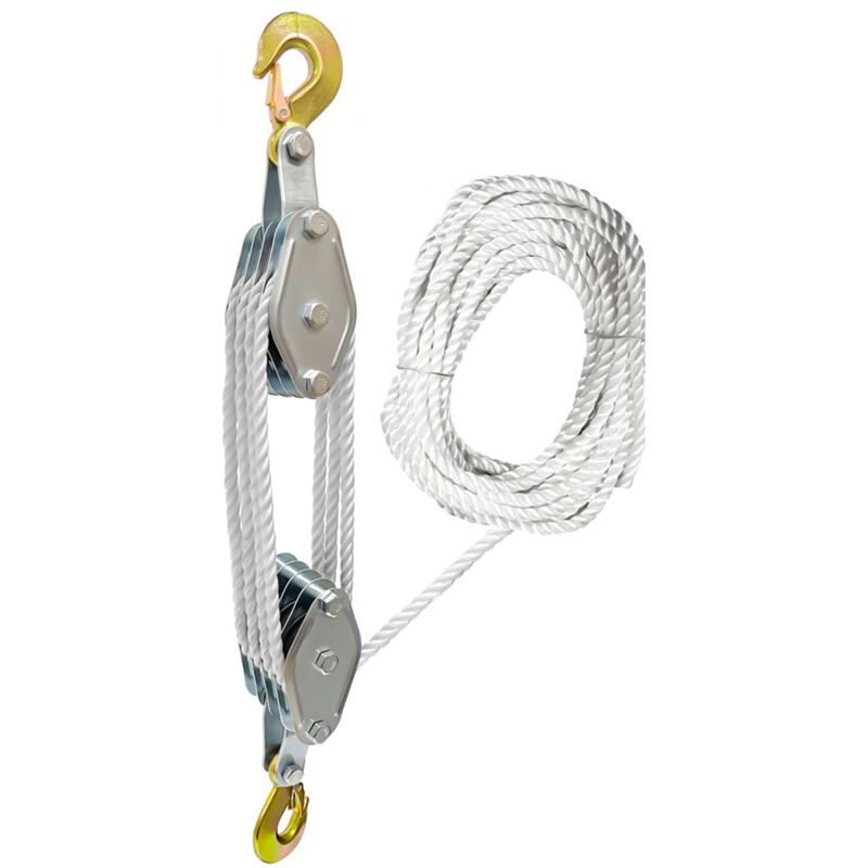 Lifcausal - Poulie à câble rotative à 270°, crochet en alliage de zinc, grue portative, poulie à câble en polyéthylène robuste, dispositif de levage