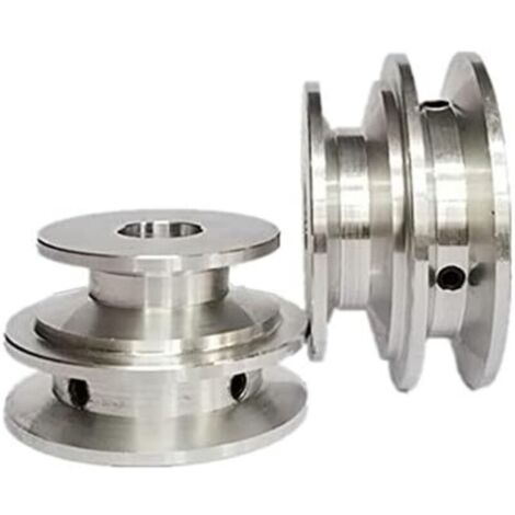 Poulie à double rainure en alliage d'aluminium 40/50 mm 8–20 mm alésage fixe en forme de V (trou de 12 mm de diamètre)