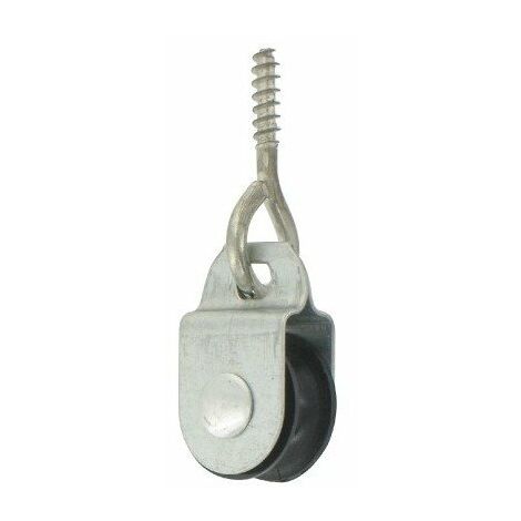 Poulie à piton galet noir 20 – Charge maximale 200kg – Diamètre de corde 10mm – Pour chantiers humides et espaces confinés