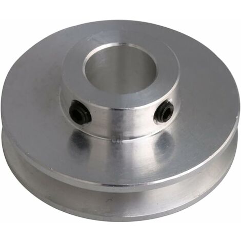 Poulie à rainure unique en alliage d'aluminium argenté alésage fixe pour arbre de moteur courroie ronde PU 3-5 mm
