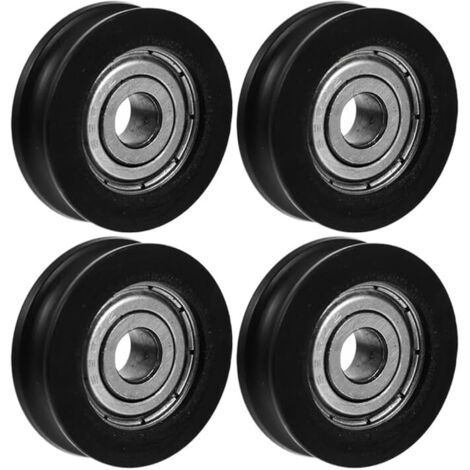 Poulie À Roulement U Type Nylon 4 Pièces Rouleau De Porte Coulissante Quincaillerie Accessoires pour Fenêtre Réduction De Vibrations Durable
