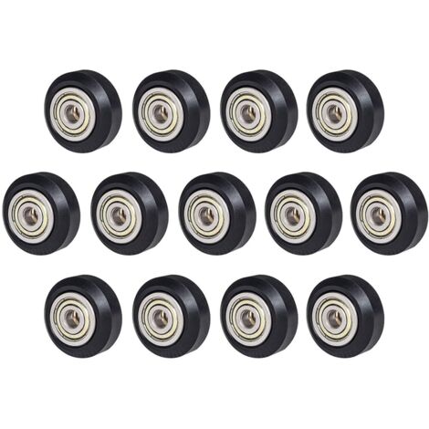 Poulie accessoire pour imprimante 3D, roulement de type D, poulie en POM, grande roue (noire, diamètre intérieur de 5 mm).