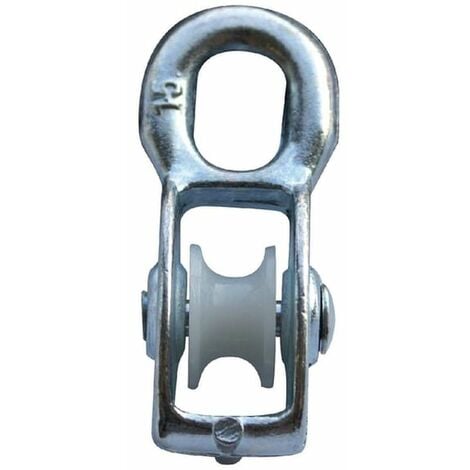 Poulie acier avec galet nylon pour câble 8mm universelle charge 250kg guide mobile coinceur descendeur corde