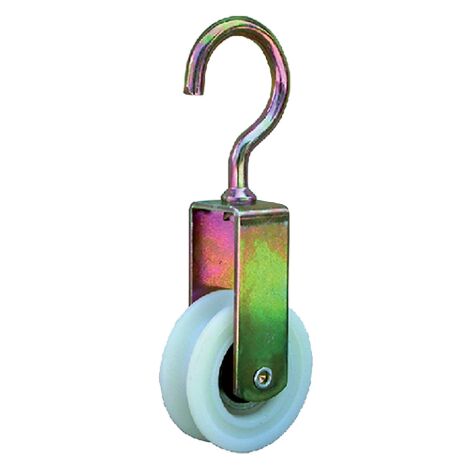 Poulie avec roulement de roue en nylon   40 mm pour corde a' linge en acier tropicalise'