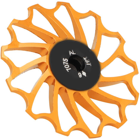 Poulie céramique VTT 13 dents, galet de dérailleur arrière et roue tendeuse en métal doré