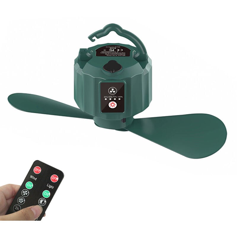 LIFCAUSAL Ventilateur Suspendu Rechargeable USB pour Camping/Randonnée Portable et Détachable avec Télécommande Multifonction Éclairage