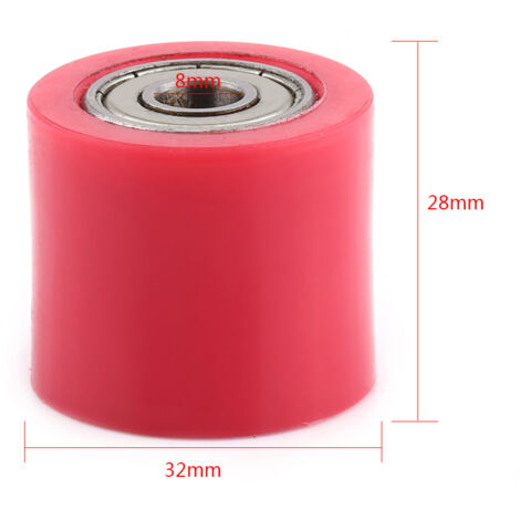 Poulie de chaîne 8mm, galet tendeur et guide pour moto, vélo de rue et ATV, couleur rouge