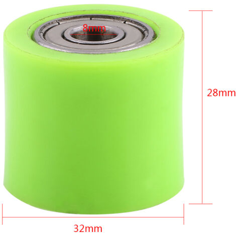 Poulie de chaîne 8mm pour moto, vélo de rue et ATV - Galet tendeur vert