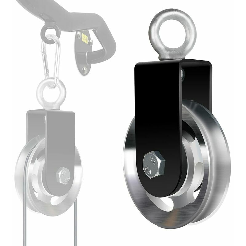 Poulie de Levage, Poulie de Câble 90mm Avec Support de Montage En u Roue de Levage de Rouleau Chargeant de Bricolage de Machine de Câble de Câble