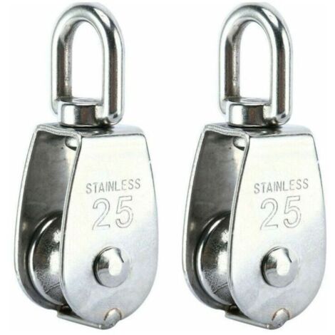 Poulie de Levage, Poulie Simple en Acier Inoxydable 304 Poulie Simple M25 Charge 150kg, Lot de 2..