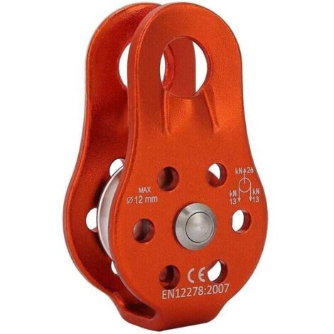 Poulie de poulie en Alliage d'aluminium Bloc de poulie à Corde Simple Robuste pour Corde de 12 mm Escalade 26KN