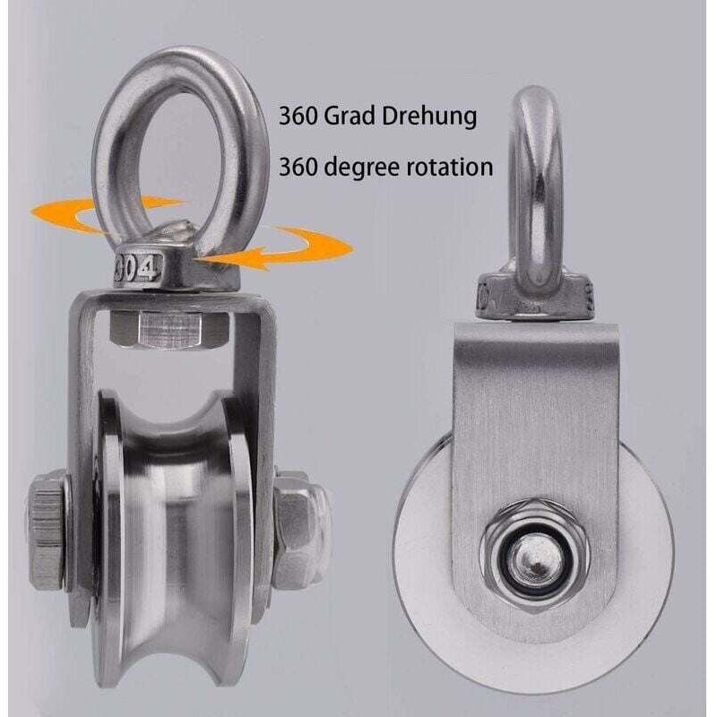 Image of Poulie de poulie pour cordes en acier inoxidable 304, maximale Ladung 500 kg NPTERBL