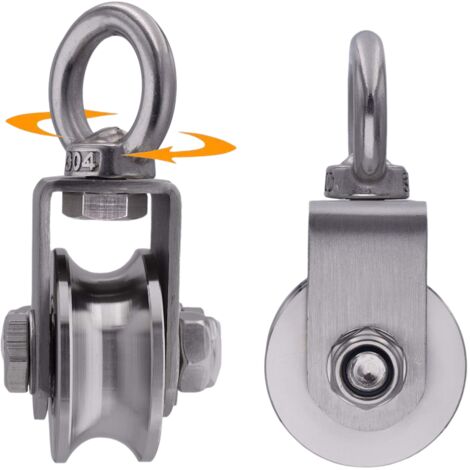 Poulie De Rechange Pour Rameur Ou Machine Abdominale - Acier Inoxydable Et Plastique, Roulement 6000ZZ (diam. Int. 10mm)