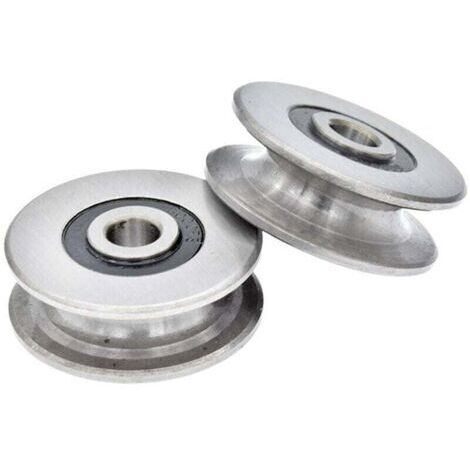 Poulie de roulement à billes en acier inoxydable avec rainure en U profonde de 8 mm, 250 kg, poulie en métal pour guide de levage, diamètre intérieur (40 x 13 mm)