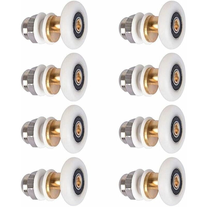 Forehill - Poulie de salle de douche arc à l'ancienne salle de bains porte en verre porte coulissante rouleau grand roulement poulie diamètre 27MM