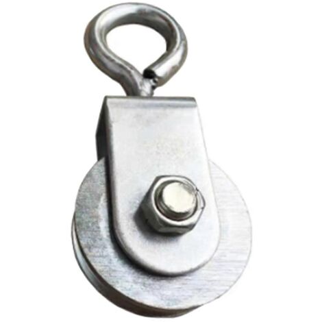 poulie de traction pivotante à câble, bloc de poulie - Argenté