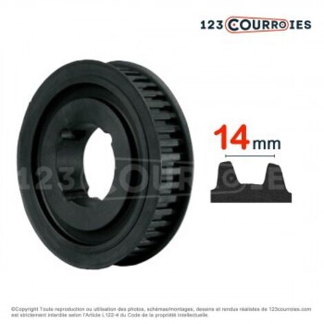 Poulie dentée moyeu amovible PD14M30-40MA