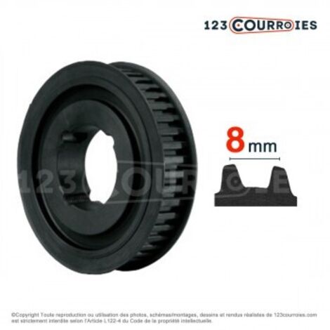 Poulie dentée moyeu amovible PD8M36-30MA