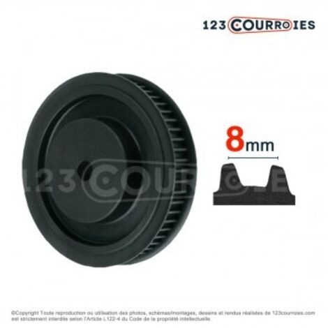 Poulie dentée moyeu plein PD8M34-20