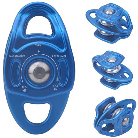 Poulie Double à Rotation Latérale Mobile Coaxiale Extérieure pour Escalade Transport Levage