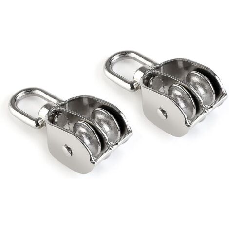 Poulie double pivotante (2 pièces) en acier inoxydable 304 (20 mm)